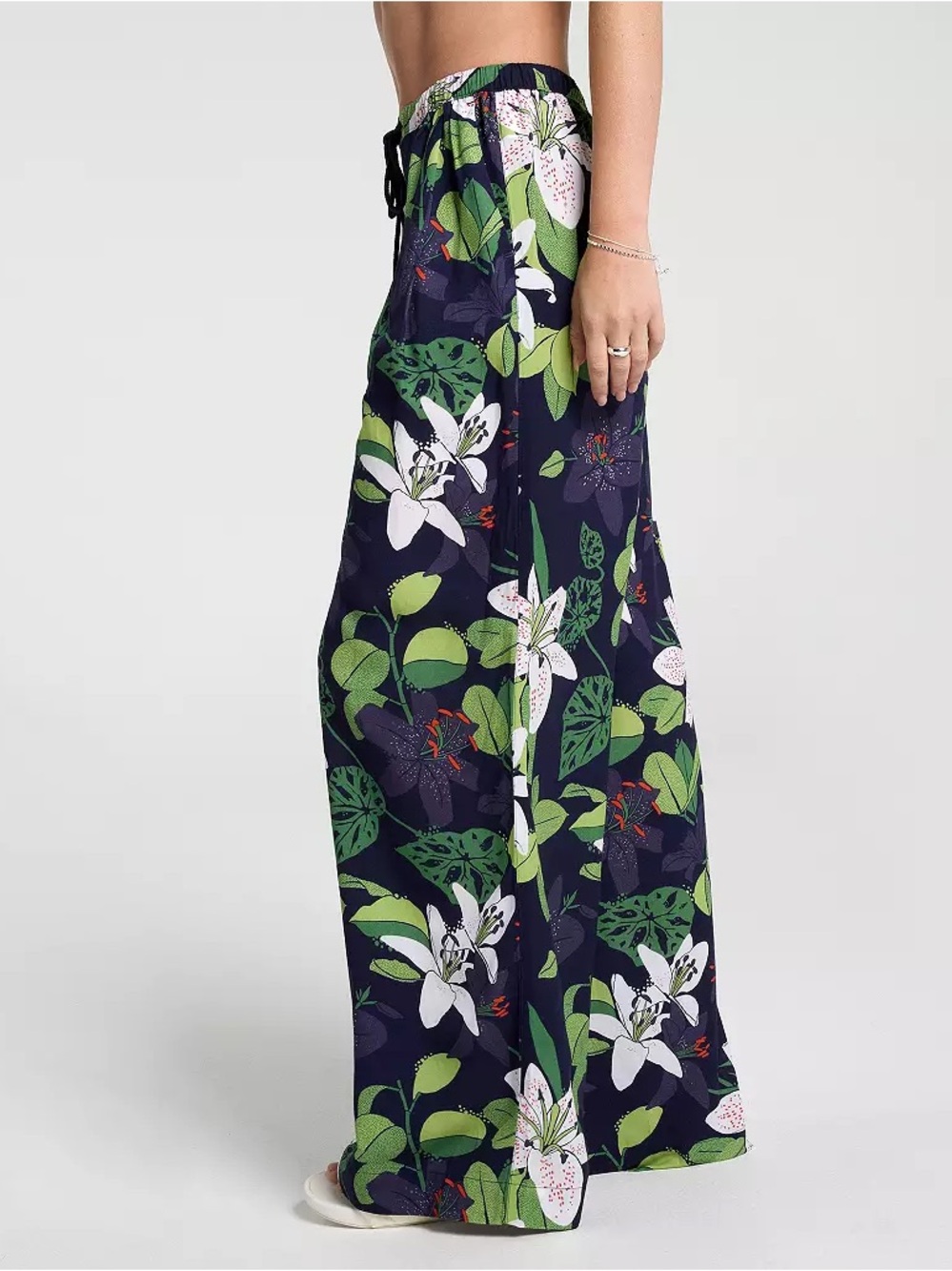 NWT Calia Pleated Wide Leg Swim Cover Up | Opulent Blue Lily | Size XS
